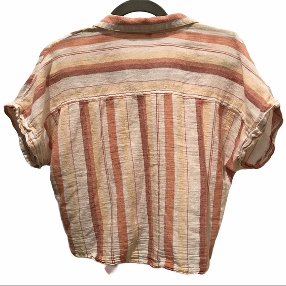 Women’s Striped Short Sleeved Top-Sz S - Picture 3 of 3